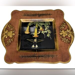 Raymond Waites Plate Tray Toyo Trading Co. Collectors Decor Hummingbirds Italian